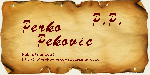 Perko Peković vizit kartica